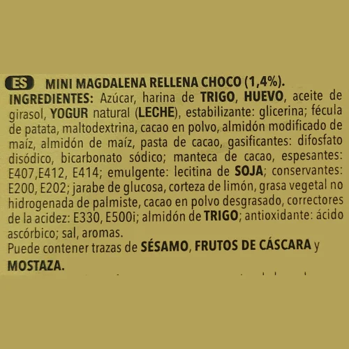 Mini Magdalenas Caja 1.5 Kg.
