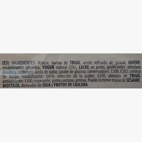 Bizcocho de Yogour Caja 1.8 Kg.