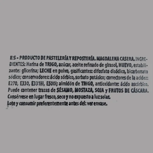 Magdalenas Caseras Caja 2 kG.